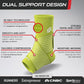 Sleeve Stars Ankle Brace for Women & Men, Ankle Wrap for Sprain, Compression Sleeve for Plantar Fasciitis Relief, Easy Customizable Support: w/ Removable Strap (Pair/M:10"-12"/Neon Green)