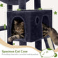Globlazer Heavy Duty Cat Tree, 70 inch Sturdy Cat Tree for Indoor Cats Extra Large Cat Tower with Scratching Post, Hammock, Cat Condo for Adult Cats Kittens, F70 Pro, Dark Grey
