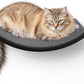 Wall Mounted Curved Cat Hammock with Grey Sisal Pad – Scratch-Friendly Cat Nest Perch for Wall – Large Floating Bed for Indoor Cats