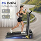 Foldable Treadmill with Incline, Walking Pad with Handle Bar 3 Level Incline, Portable Folding Treadmills for Home/Office 300 Lbs Capacity, Quiet Desk Treadmill with Remote Control & APP