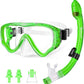 U PHITNIS Kids Snorkel Set for Age 4-14 - Dry Top Snorkeling Gear for Kids Junior & Youth - Childs Diving Mask with Big Eyes for Boys Girls - Anti-Fog Snorkeling Mask and Snorkel Set