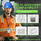 AOLAMEGS Construction Blue Hard Hats - Adjustable Vented Hard Hat with Visor for Men Women ABS Safety Helmet 6-Point Suspension Work Safety Helmet for Outdoor Height Industrial (with Clear Visor)