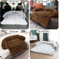 GGIB Calming Dog Bed Fluffy Plush Dog Mat for Furniture Protector with Removable Washable Cover for Large Medium Small Dogs and Cats (Large, Brown)