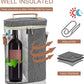 ZORMY 2 Bottle Insulated Wine Tote Bag, Wine Carrier Travel Padded Cooler Bag with Shoulder Strap & Corkscrew Opener, Perfect Wine Lover's Gift, Great for Picnics Grey