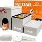 Dog Stairs with Condo 18" H, 3-Step Wider Dog Steps for High Beds Couch, Folding Storage Pet Stairs Gift for Small/Medium/Large Old Dogs Cats, Ramp for Climbing Car Up to 200 lbs, Beige