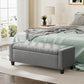 Ottoman with Storage, 48.8" Fabric Storage Ottoman Bench with Hinge, Bedroom Bench, Upholstered Benches with Seating for Living Room, Entryway (Grey)