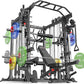 Power Cage,1600lbs Multi-Function Power Rack with Adjustable Cable Crossover System and More Training Attachment, Weight Cage for Home Gym