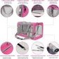 Pet Carrier for Large Cats of 20 Lbs, Collapsible Carrier Bag for Big Cat or 2 Kittens,Soft Sided Puppy Carrier with Sturdy Travel Transport Strap, Adequate Ventilation, 4 Mesh Windows (Pink)