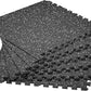 SUPERJARE 0.4'' Thick 6 Pcs 24 Sq Ft Rubber Top Exercise Equipment Mats, High Density EVA Foam Mats with Rubber Top, Interlocking Gym Flooring for Home Gym, Protective Workout Mat, Black/Grey