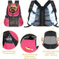 WOYYHO Pet Dog Carrier Backpack Small Dog Front Backpack Ventilated Mesh Dog Travel Back Pack with Safety Belt for Travel Hiking Cycling Outdoor Use (M (5-9 lbs), Rethink Pink)