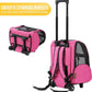 KOPEKS Deluxe Backpack Pet Travel Carrier with Double Wheels for Pets up to 18 Pounds - Pink
