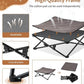KingCamp Elevated Dog Bed for Small Dogs, Raised Outdoor Indoor Portable Cooling Cot Lifted Pet Hammock Off Ground with Washable Breathable Mesh & Frame with Non Slip Foot for Camping Backyard, Black