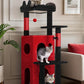 Globlazer Gothic Cat Tree Tower for Indoor Cats, 50-inch Goth Adult Cat Tree House for Large Adult Cats with Steps, Scratching Post, 2 Cat Caves, Dangling Toys, FC50, Blood-Goth