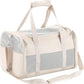 Fashion Leather Dog Carrier, Airline Approved Cat Carrier Soft Sided Pet Bag Carrier Purse for Puppy Kitten Small Animals White