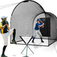 Baseball Batting Cage Backstop with Strike Zone Target - Heavy Duty 4x6/6x8FT PVC Backstop Net for Pitching Practice Backyard Training