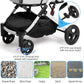 Pet Stroller for Medium Small Dog & Cat, Foldable Lightweight Dog Stroller with Storage Basket Pet Travel Carriage with Safety Leashes, 4 Wheel, Gray