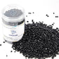 TWINKLING High Luster Round Fire Glass Stones, Marbles, Pebbles, Beads Gems for Fire Pit Vase Fillers Crafts Aquarium Garden Decoration, 3-6mm, 1-Pound Jar (Black)