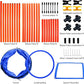 Dog Agility Training Equipment, Obstacle Agility Training Starter Kit for Doggie, Including Tunnel, 27 Weave Poles, Adjustable Hurdle, Jump Ring, Pause Box and Carrying Bag(Blue,L)