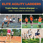 Agility Ladder Speed Training Equipment Set-2x 20ft Agility Ladder,12 Soccer Cones,4 Adjustable Hurdles, Jump Rope, Running Parachute| Basketball Football Soccer Training Equipment for Kids Adults