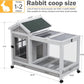 Wooden Rabbit Hutch with Waterproof Roof,Outdoor/Indoor Bunny Cage with Removable Slide-Out Bottom Tray, Chewproof Rabbit cage for Small-Medium Animals (Guinea Pigs, Hedgehogs)