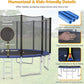 GYMAX Trampoline, 8FT 10FT 12FT 14FT 15FT 16FT Recreational Trampolines w/Safety Enclosure Net & Ladder - ASTM Certificated, Outdoor Trampoline for Kids and Adults