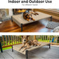 Veehoo Cooling Outdoor Dog Bed, Heavy Duty Elevated Pet Bed with Washable & Breathable Teslin Mesh, Non-Slip Silicon Feet, Dog Cot Bed with Support Hem, 29" x 18", Beige Coffee, CWC2433