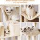 Heybly Cat Tree, 68 inch Multi-Level Cat Tower for Indoor Cats, 2 Widened Plush Perches Cat Condo with Scratching Board and Big Caves, Beige HCT025M
