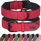 Didog Soft Padded PU Leather Dog Collar, Breathable and Adjustable Red Dog Collar for Large Dogs, Comfortable for Daily Walk,Red XL Fit Neck 17-21"(44-71 lbs)