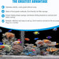 AQQA Aquarium Sponge Filter, Power Driven Double Biochemical Water Filter, Quiet Submersible Foam Filter with 2 Extra Sponges, 1 Bag of Filtered Ceramic Balls for Fresh and Salt Water Fish Tank (S)