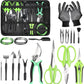 Bonsai Tool Kit, 21 Pcs Gardening Tools Set Include Garden Pruning Shears, Plant Trimming Scissors, Training Wire, Succulent Tool, Leather Bag Storage, Gardening Gifts for Women, Plant Lovers