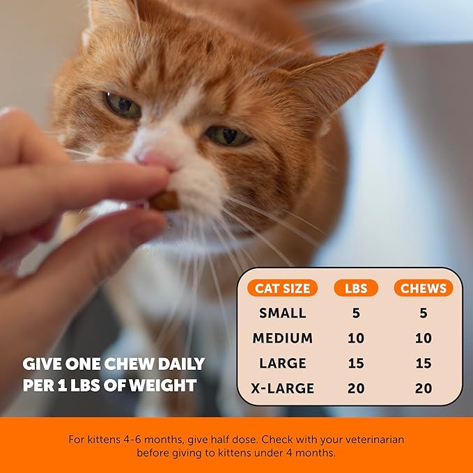 Cat Hip & Joint Health Crunchy & Creamy Chews - Cat Joint Support Supplement with Glucosamine, Health Supplies & Hip Support for Indoor & Outdoor Cats (Chicken 30-Day Supply)