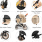 Kenyone Luxury Pet Stroller 3 in 1 with Electroplated Gold Mirror Finish for Medium Small Size Dogs and Cats, High-End Detachable Carrier for Puppy, Kitty, Doggie(C910L Khaki)