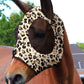 Harrison Howard Super Comfort Stretchy Fly Mask Large Eye Space with UV Protection Soft on Skin with Breathability Leopard Print XL Extra Full Size