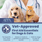 Dog First Aid Kit - Vet Approved Pet First Aid Supplies to Treat Dogs & Cats in an Emergency - Pet First Aid Kit Guide, Tick Remover, Slip Leash & Medical Essentials for Home, Camping, Car, RV, Travel