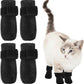 4Pcs Cat Shoes, Anti Scratch Cats Claw Covers, 3.62×1.57 Inches Breathable Mesh Nail Caps for Cats Claws, Adjustable Cat Mittens for Pet Bathing Feeding Cutting Nails(Black)