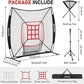 7x7 ft Baseball Net for Batting Pitching Hitting, Softball Pitching Net with Strike Zone, Tee, Ball Caddy, Softball Batting Net Baseball Training Equipment for Kids Adult Youth Sport Practice