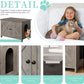 Vongrasig Cat Litter Box Enclosure,Litter Box Furniture Hidden with Barn Door,Wooden Cat Washroom Furniture,Cat House,End Table, Fit Most of Litter Box, Grey