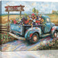 Farmhouse Truck Wall Art Rustic Country Wildflowers Wall Decor Road Flowers Landscape Pictures Canvas Print Painting Artwork for Bathroom Living Room Bedroom 16"x20"