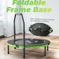 BCAN 40"/48" Foldable Mini Trampoline, Rebounder Trampoline for Adults, U/T Shape Adjustable Foam Handle, Exercise Rebounder for Adults Indoor/Garden Workout, Max Load 330lbs/440lbs