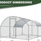 4ever2buy Large Metal Chicken Coop with Run Walk-in Poultry Cage Chicken Runs House Pen Cage Dome Roofed Chicken Coops with Anti-Ultraviolet Cover for Outdoor Yard Farm Use 9.5'W x 12.9'L x 6.3'H