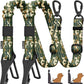 Pawaboo 2Pack Dog Seatbelt for Car, Dog Car Seat Belt Bungee, Dogs Tether with Buckle & Hook Latch, Adjustable Reflective Dogs Cars Harness Leash with 360° Lockable Buckle, Army Green Camouflage