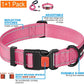Heavy Duty Dog Leash - Comfortable Padded Handle, 5 ft Long - Dog Leashes for Small Medium Large Dogs (Leash+Collar XS Neck 10.5"-13.5", Pink)