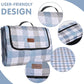 Extra Large Picnic Blanket 80''x 60'' Waterproof Foldable Picnic Mat for Beach, 5-Layer Outdoor Blanket for 6 to 8 Adults,Camping Grass Lawn Park Accessories Couple Park Wedding Registry(Blue Gray)