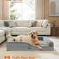 Feandrea Orthopaedic Dog Bed for Large Dogs, Waterproof Dog Sofa Bed with Removable Washable Cover, 42 x 32 x 7 Inches, Dove Gray UPGW253G01
