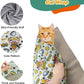 Cat Wrap for Cutting Nails and Grooming(27"x27"),Cat Restraint Wrap for Nail Clipping, Self-Adhesive Fabric Cat Swaddle Burrito Wrap for Nail Trimming (Cow Style)