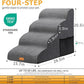Topmart High Density Foam Dog Steps 4 Tiers,Extra Wide Deep Pet Steps,Non-Slip Dog Stairs Ramp for Bed,Soft Foam Cat Ladder,Best for Older Injured,Older Pets,Cats with Joint Pain