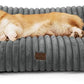 Bedsure Cute Dog Couch for Pets - Fluffy Dog Sofa with Premium Soft Corduroy Fleece, Small Dogs Couch Bed with Washable Cover, Supportive Pet Sofa Bed for Medium Large Dogs, 36inch, Warm Grey
