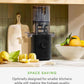 Nama J3 Compact Cold Press Juicer – Space Saving & Self Feeding for Hands-Free Operation – Lightweight, Portable Zero Waste Slow Masticating Juicer – Easy Cleanup & Assembly - Black
