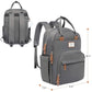 RUVALINO Diaper Bag Backpack, Multifunction Travel Back Pack Maternity Baby Changing Bags, Large Capacity, Waterproof and Stylish, Iron Gray