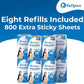 PetLovers Extra Sticky Lint Roller Mega Value Set for Pet Hair Removal, Dog and Cat Lint Remover (8 Pack Refills)